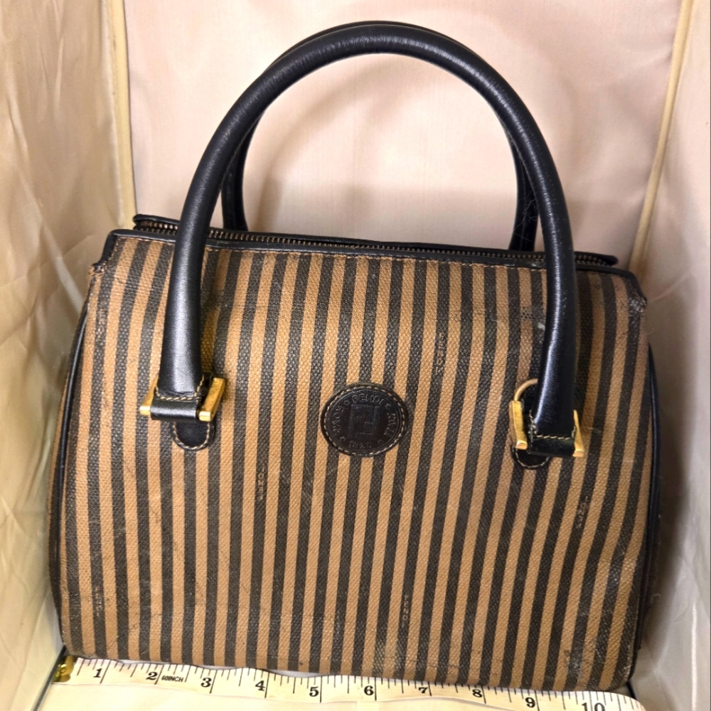 Fendi Stiped Boston Bag